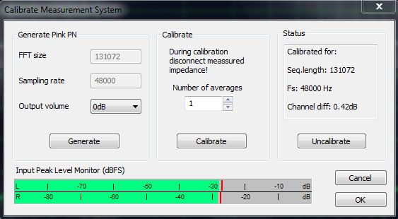 Calibration dans ARTA LIMP