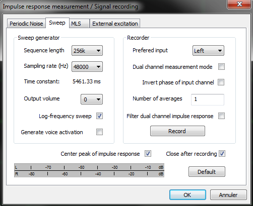 Paretrage ARTA pour mesure en sweep