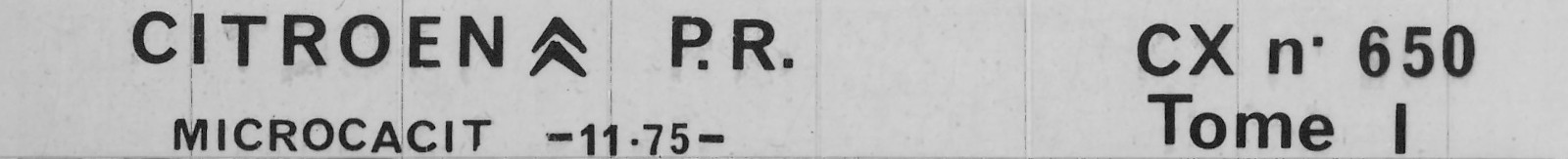 650 Catalogue pi&egrave;ces rechange Citro&euml;n CX 08/74