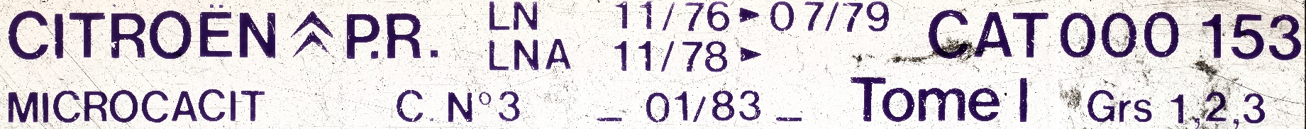 CAT000153 Catalogue pi&egrave;ces rechange Citro&euml;n LN/LNA 11/76► 01/83