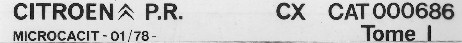 CAT000686 Catalogue pi&egrave;ces rechange Citro&euml;n CX 01/78