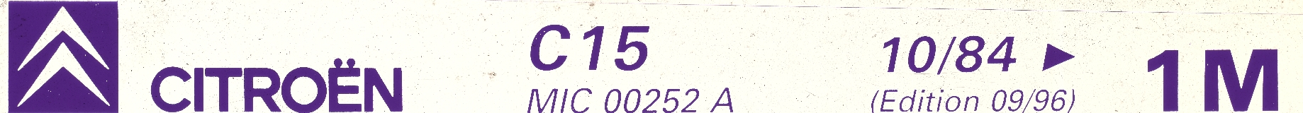MIC00252A Catalogue pi&egrave;ces rechange Citro&euml;n C15 10/84► 09/96