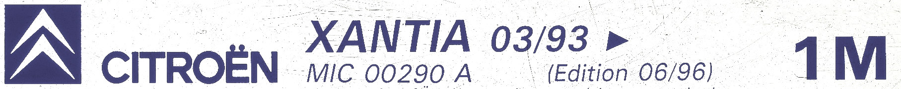MIC00290A Catalogue pi&egrave;ces rechange Citro&euml;n Xantia 03/93► 06/96