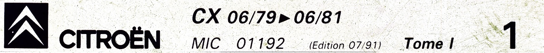 MIC01192 Catalogue pi&egrave;ces rechange Citro&euml;n CX 07/79►06/81 07/91