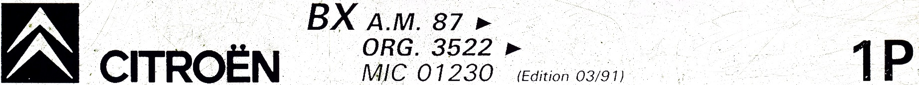 MIC01230 Catalogue pi&egrave;ces rechange Citro&euml;n BX 07/86► 06/92